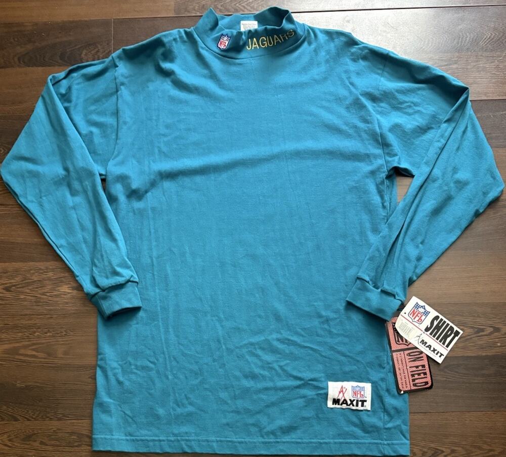 90s Jacksonville Jaguars Mock Neck Shirt Maxit VintageM NWT